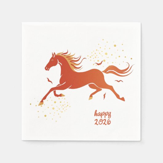Serviette En Papier Chinese New Year 2026 Horse Ink New Year Party (Devant)
