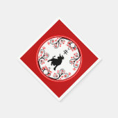Serviette En Papier Chinese New Year Ox with Red Blossoms (Coin)