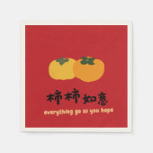 Serviette En Papier Chinois Bonne chance Wish Red Naples (Devant)