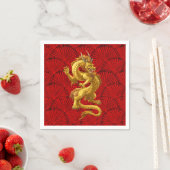 Serviette En Papier Chinois Lucky Gold Dragon Papier serviettes (En situation)