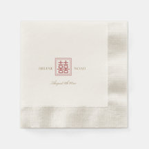 Chinois moderne minimaliste Élégant Mariage rouge 