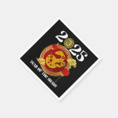 Serviette En Papier Chinois rouge or joyeuse Nouvel An Lunaire Du Serp (Coin)