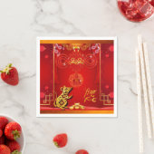 Serviette En Papier Chinois Rouge Rat de noeud annuel 2020 papier de p (En situation)