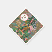 Serviette En Papier Chinoiserie Antique Chine Monogram Garden Temple (Coin)