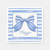 Serviette En Papier Chinoiserie Aquarelle Bleu Bleu Bouton (Devant)