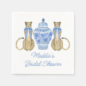 Serviette En Papier Chinoiserie Aquarelle Bow Cheetah Ginger Jar (Devant)