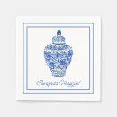 Serviette En Papier Chinoiserie Aquarelle Ginger Jar Party (Devant)
