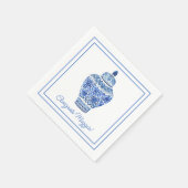 Serviette En Papier Chinoiserie Aquarelle Ginger Jar Party (Coin)