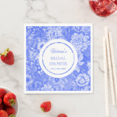 Serviette En Papier Chinoiserie bleu blanc Shower de mariage  (En situation)