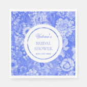 Serviette En Papier Chinoiserie bleu blanc Shower de mariage  (Devant)