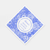 Serviette En Papier Chinoiserie bleu blanc Shower de mariage  (Coin)