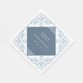 Serviette En Papier Chinoiserie Bleu et Blanc Côtier Chic Mariage (Coin)