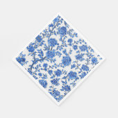 Serviette En Papier Chinoiserie Bleu Oriental (Coin)