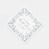 Serviette En Papier Chinoiserie bleue française Fête des mariées flora (Coin)