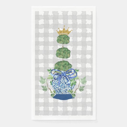 Serviette En Papier Chinoiserie Blue Ginger Jar topiary (Devant)