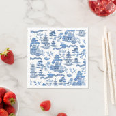 Serviette En Papier Chinoiserie Blue Willow (En situation)