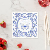 Serviette En Papier Chinoiserie Butterfly Birthday Plate (En situation)