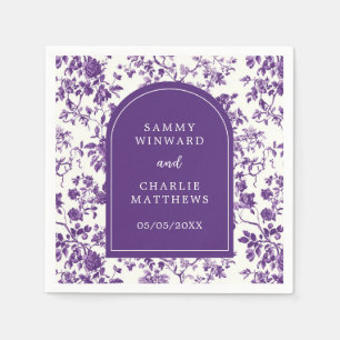 Serviette En Papier Chinoiserie d'antiquité violet Mariage