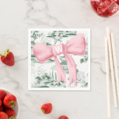 Serviette En Papier Chinoiserie de Bow rose Monogramme Napkin (En situation)