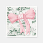 Serviette En Papier Chinoiserie de Bow rose Monogramme Napkin (Devant)