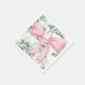 Serviette En Papier Chinoiserie de Bow rose Monogramme Napkin (Coin)