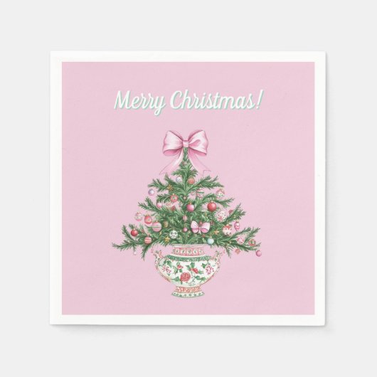 Serviette En Papier Chinoiserie Design Christmas Cocktail Napkin (Devant)