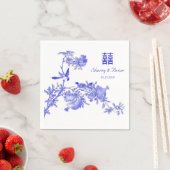 Serviette En Papier Chinoiserie Double Bonheur Mariage chinois (En situation)