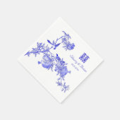 Serviette En Papier Chinoiserie Double Bonheur Mariage chinois (Coin)