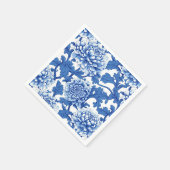 Serviette En Papier Chinoiserie Florale Peony bleu et blanc (Coin)