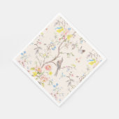 Serviette En Papier Chinoiserie florale rose (Coin)