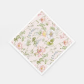 Serviette En Papier Chinoiserie florale rose (Coin)