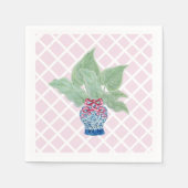 Serviette En Papier Chinoiserie Ginger Jar Jars Boisson Feuille (Devant)