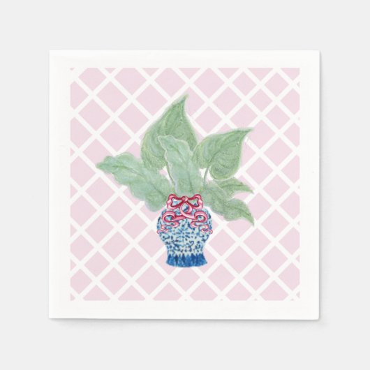 Serviette En Papier Chinoiserie Ginger Jar Jars Boisson Feuille (Devant)