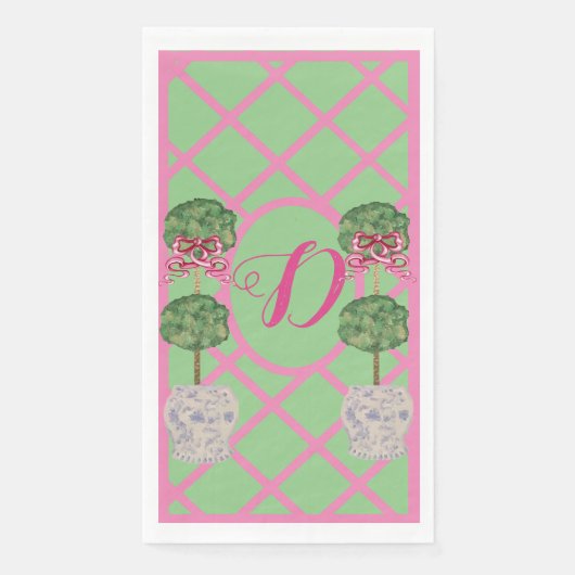 Serviette En Papier Chinoiserie Ginger Jar Jars Topiary Naples (Devant)