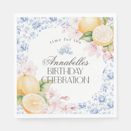Serviette En Papier Chinoiserie Lemon Tea Party Décor d'anniversaire (Devant)