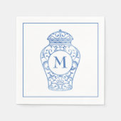 Serviette En Papier Chinoiserie Monogramme Ginger Jar Napkins (Devant)