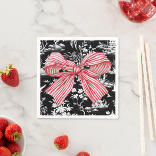 Serviette En Papier Chinoiserie Preppy Napkin à mâchoires rouges