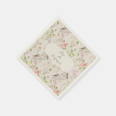 Serviette En Papier Chinoiserie rose Floral Mariage (Coin)