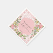 Serviette En Papier Chinoiserie rose Trianon Baby shower papier Napkin (Coin)