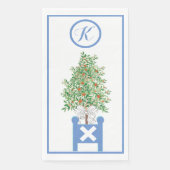 Serviette en papier Chinoiserie Topiaire d'Orange (Devant)