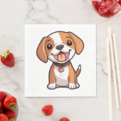Serviette En Papier Chiot Beagle Kawaii (En situation)