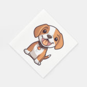 Serviette En Papier Chiot Beagle Kawaii (Coin)