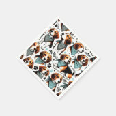 Serviette En Papier Chiot Beagle vintage sans couture (Coin)