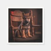 Serviette En Papier Chiot berger allemand (Devant)