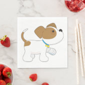 Serviette En Papier Chiot blessé avec patte bandée (En situation)