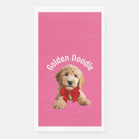 Serviette En Papier Chiot de Doodle Doré (Devant)