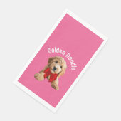 Serviette En Papier Chiot de Doodle Doré (Coin)