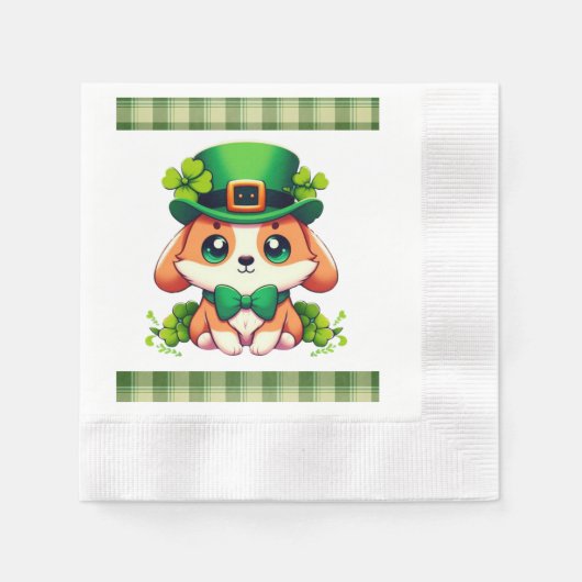 Serviette En Papier Chiot de la Saint-Patricks (Devant)
