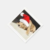 Serviette En Papier Chiot de Noël Golden Retriever (Coin)