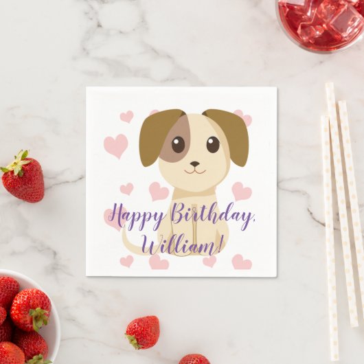 Serviette En Papier Chiot doux (En situation)